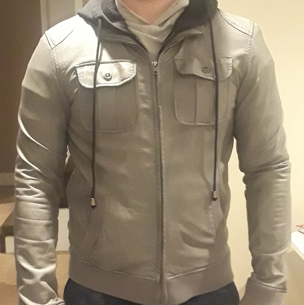 Faux Leather Hoodie